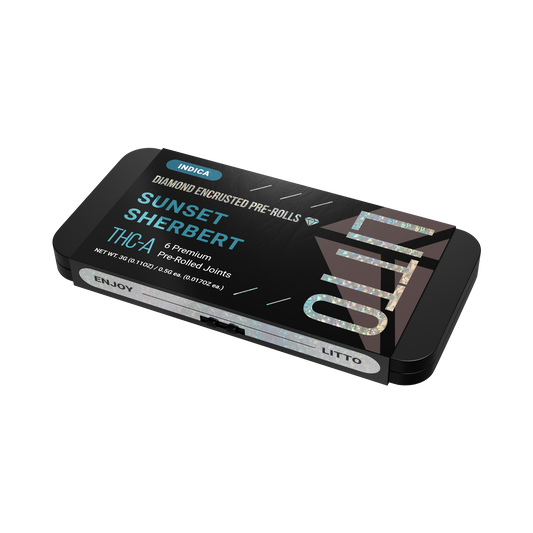 THC-A - Diamond Encrusted Pre-rolls - Indica - Sunset Sherbert